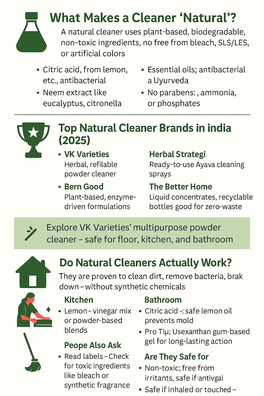 Natural cleaner home cleaner