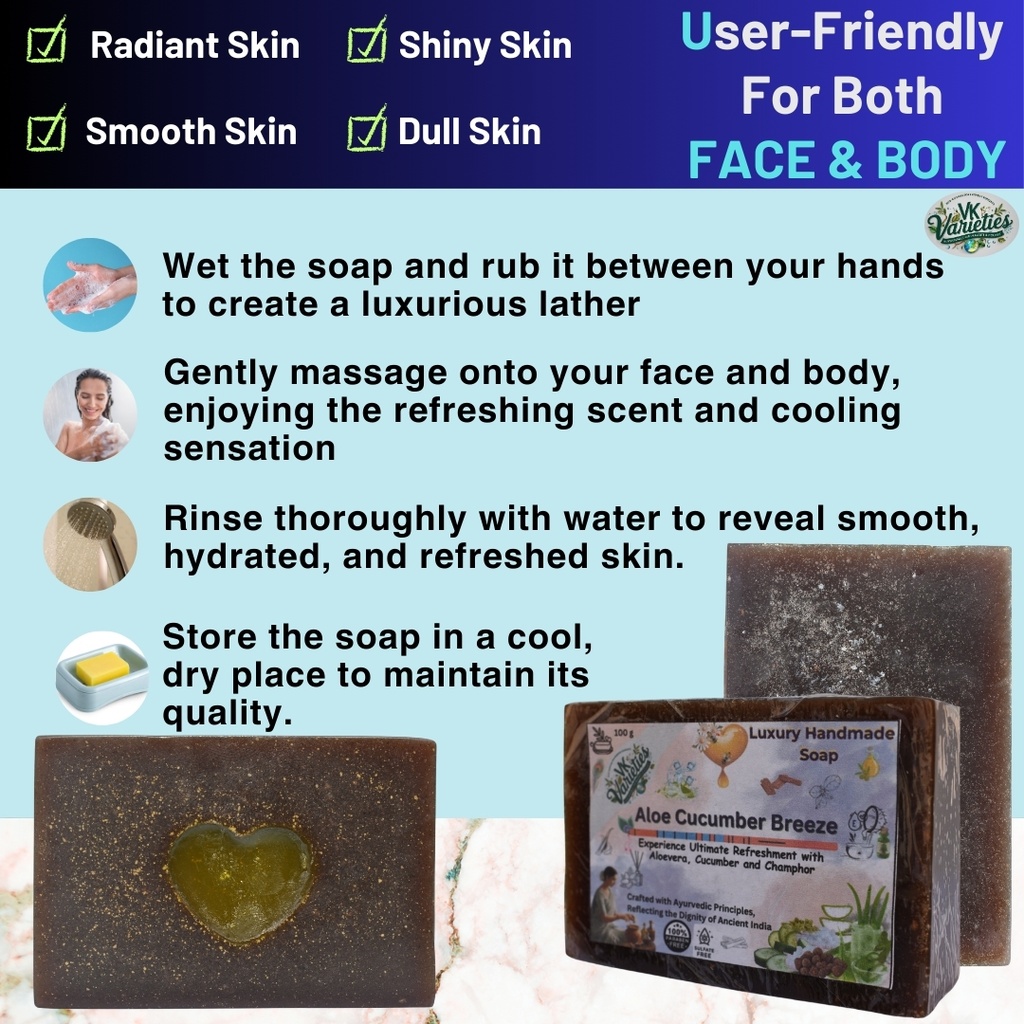 Aloe Cucumber Breeze Soap_VK Varieties_Handmade Herbal Soap