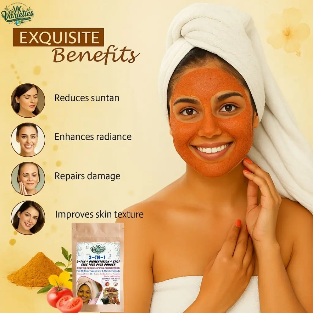 Natural 3-in-1 Ayurvedic D-Tan + Pigmentation + Spot Fade Face Pack .webp
