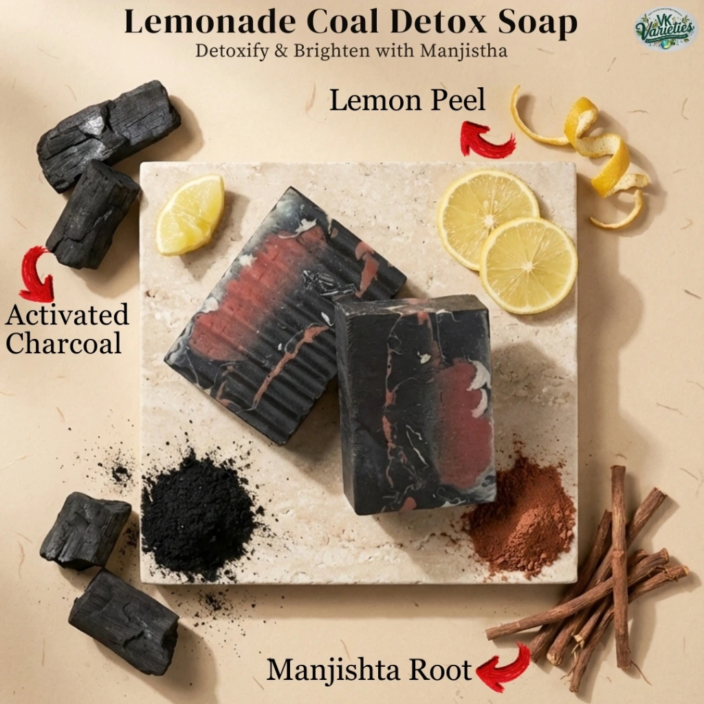 Lemonade Coal Detox soap for men_Vk Varieties_Lemon Detox Soap.webp
