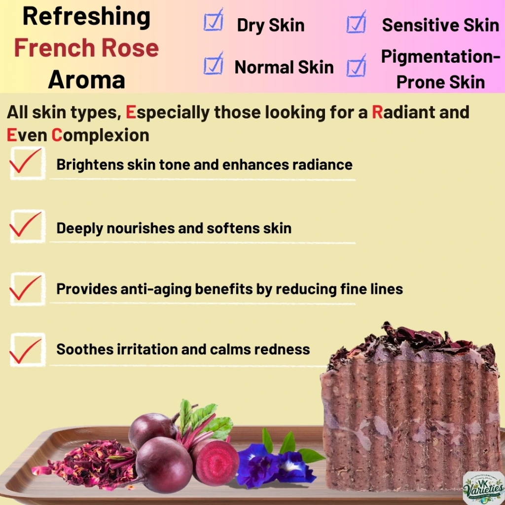 Blusshing Beetrose Soap_VK Varieties_Rose Petal Infused Soap.webp