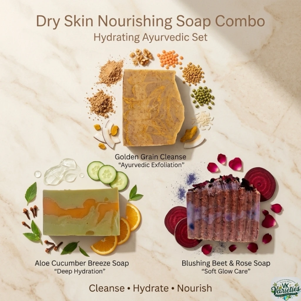 Dry Skin Nourishing Soap Combo Hydrating Ayurvedic Set.webp
