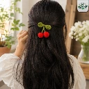 BloomClip Crochet Cherry Hair Clips – Multi-Use Floral & Aesthetic Handmade Accessories.webp