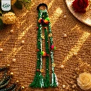 Vk Varieties Boho Style Braided Hair Tie green white.webp