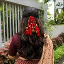 Boho style braided hair tie for wedding.webp