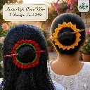 Handmade Crochet Decorative Hair Juda Accessory with Wooden Stick Pin | Hair Ornament & Hair Bun Holder for Women & Girls
