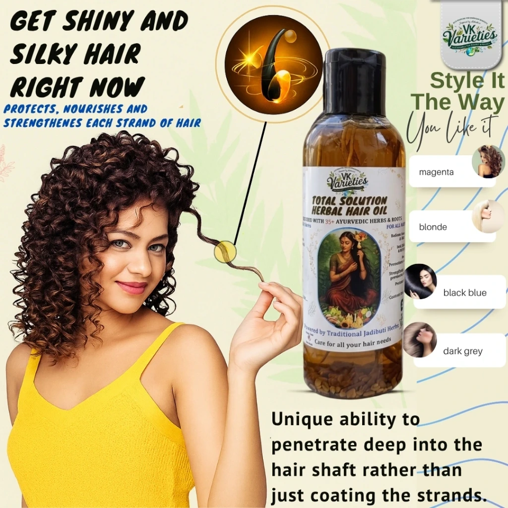 Total Solution Kshirpak-based Ayurvedic Hair Oil | Herbal Roots & Kalonji Infused | Natural Solution for Hair Growth, Hair Fall, Dandruff & Scalp Health