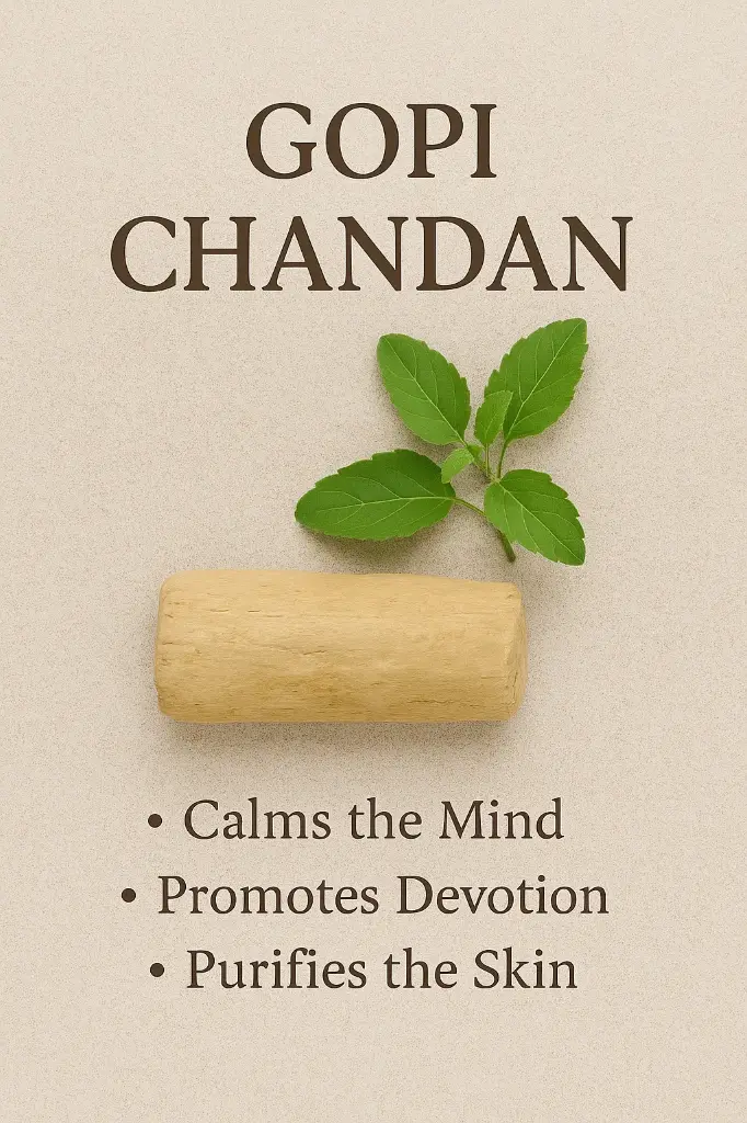 Natural Gopi Chandan Tilak Sticks | Pure Ayurvedic Sandalwood Paste for Tilak, Pooja, and Spiritual Use