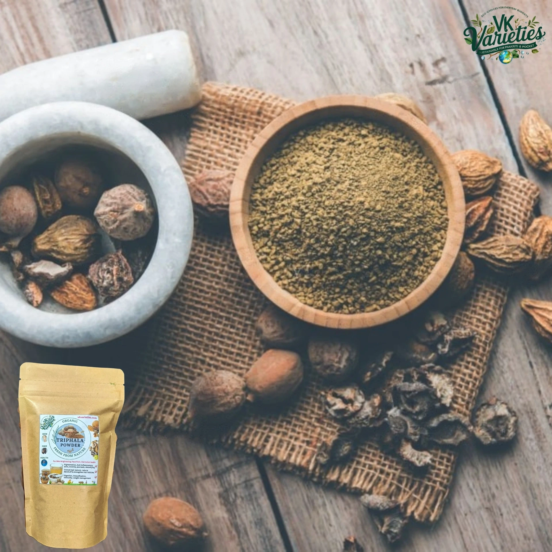 Organic Triphala Powder | Ayurvedic Herbal Detox & Digestive Support | Natural Laxative | Boosts Gut Health, Immunity & Regularity | Vegan, Non-GMO, Gluten-Free (60g)