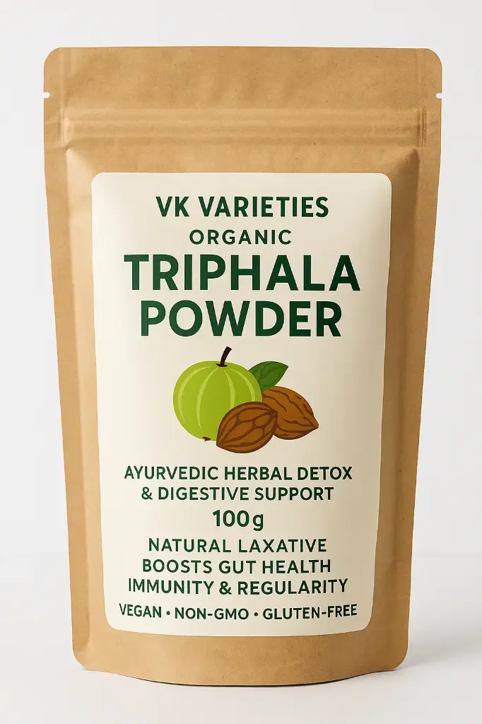 Organic Triphala Powder | Ayurvedic Herbal Detox & Digestive Support | Natural Laxative | Boosts Gut Health, Immunity & Regularity | Vegan, Non-GMO, Gluten-Free