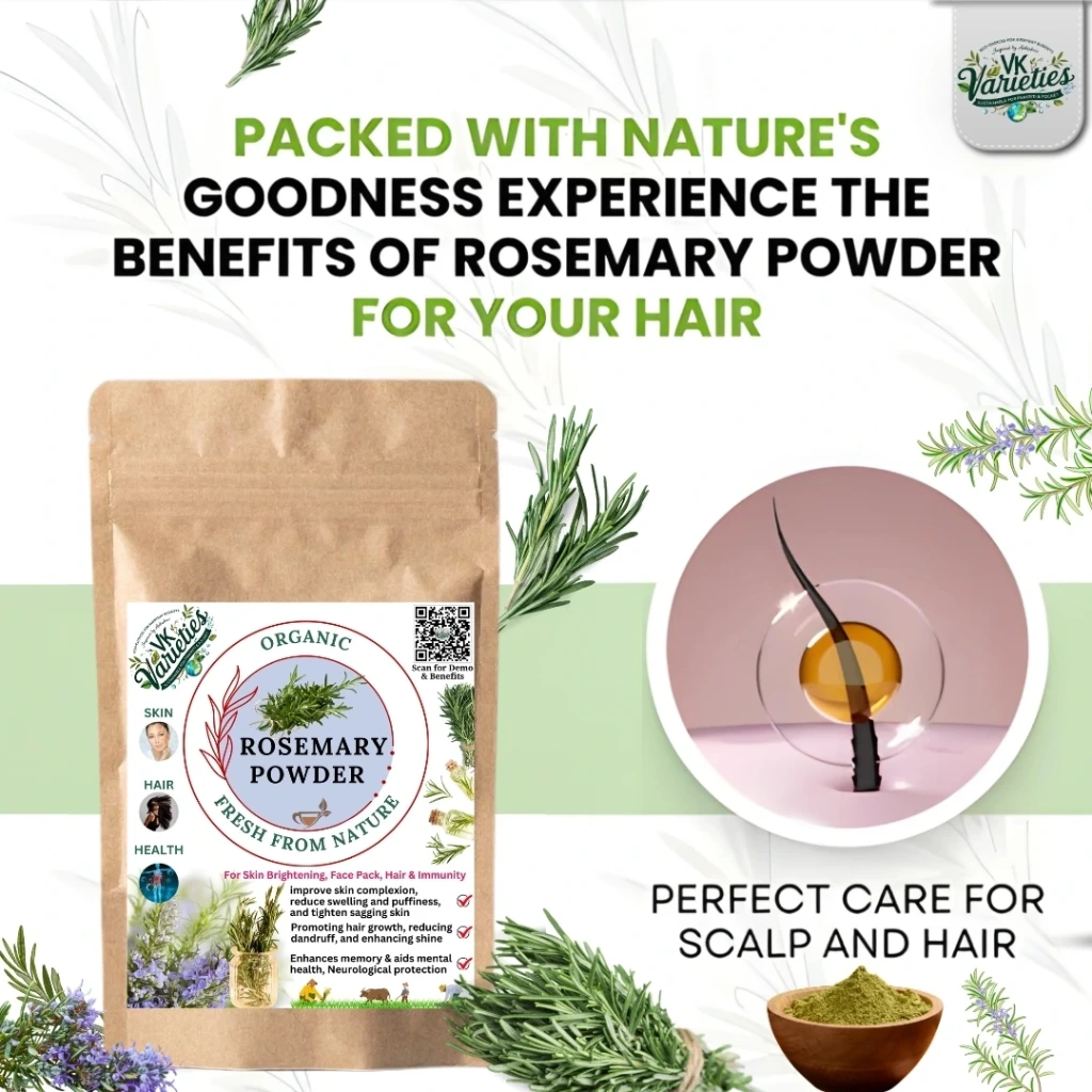 Premium Rosemary Powder | 100% Pure & Natural | Hair Growth & Skin Refreshment (60g)