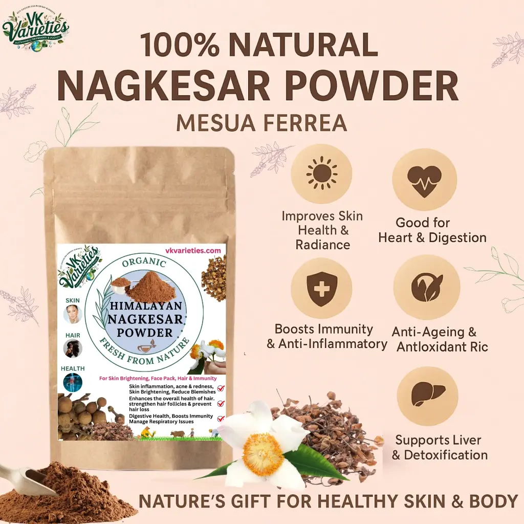 Himalayan Jadibutti Pure Nagkesar Powder | 100% Natural & Ayurvedic | Skin Brightener & Natural Astringent