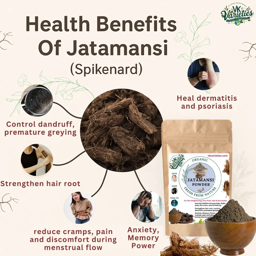 Pure Jatamansi Powder | 100% Natural Ayurvedic Calmness Herb | Hair Nourishment & Stress Relief (60g)