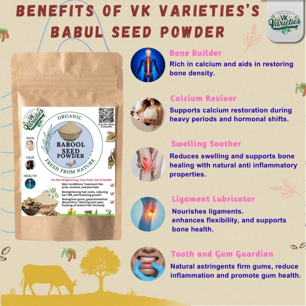 Pure Baval Beej Powder | 100% Natural Babool Seed Powder | Ayurvedic Gum & Skin Care Herb (60g)
