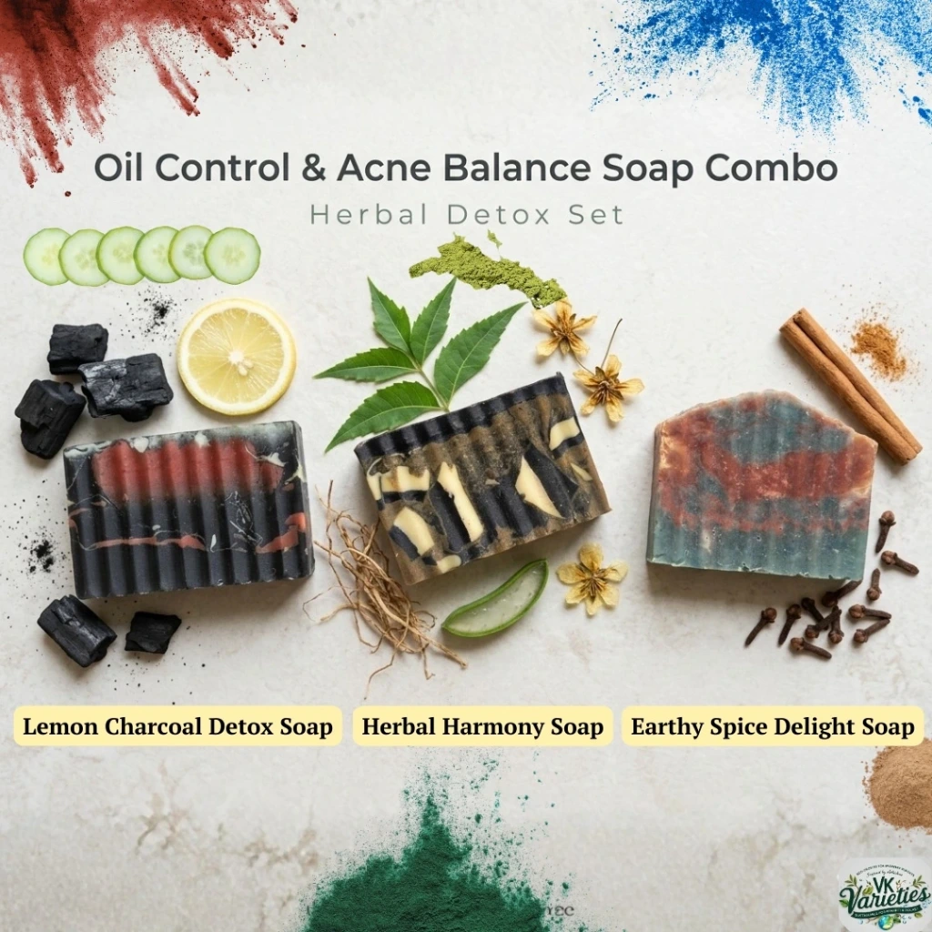 Oil Control & Acne Balance Soap Combo | Herbal Detox Set