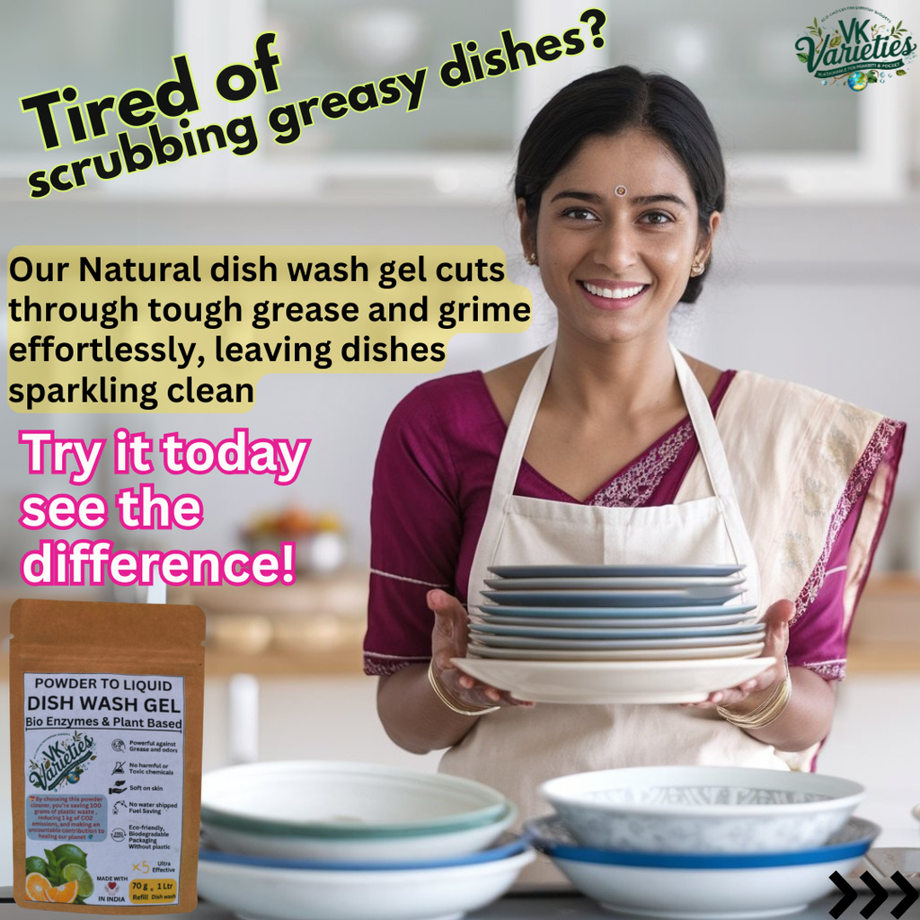 Natural Dish Wash – Eco-Friendly Premix Powder to Non toxic Cleaner (500 Ml)