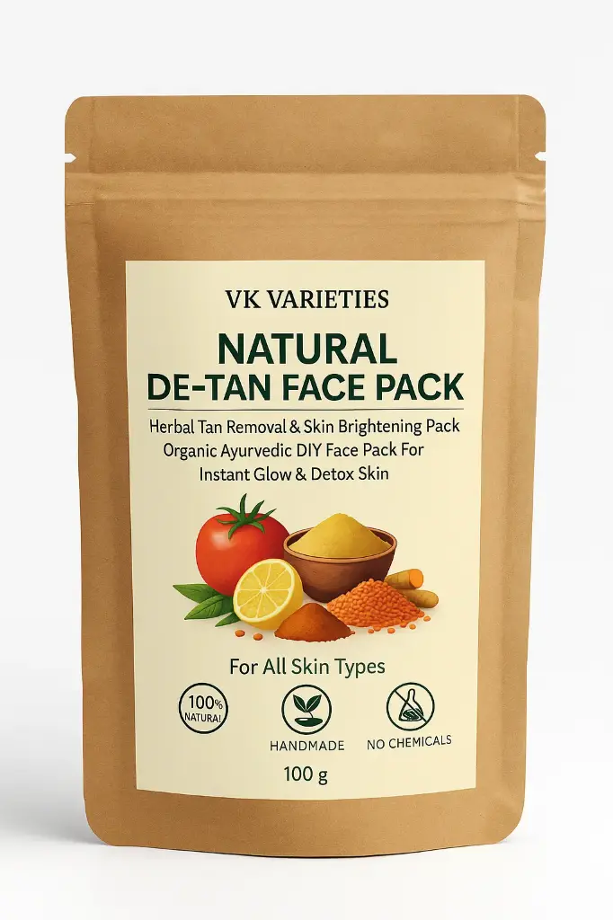 Natural 3-in-1 Ayurvedic D-Tan + Pigmentation + Spot Fade Face Pack | Natural Herbal Powder for Tan Removal, Glow & Post-Pregnancy Pigmentation | Face & Body Use
