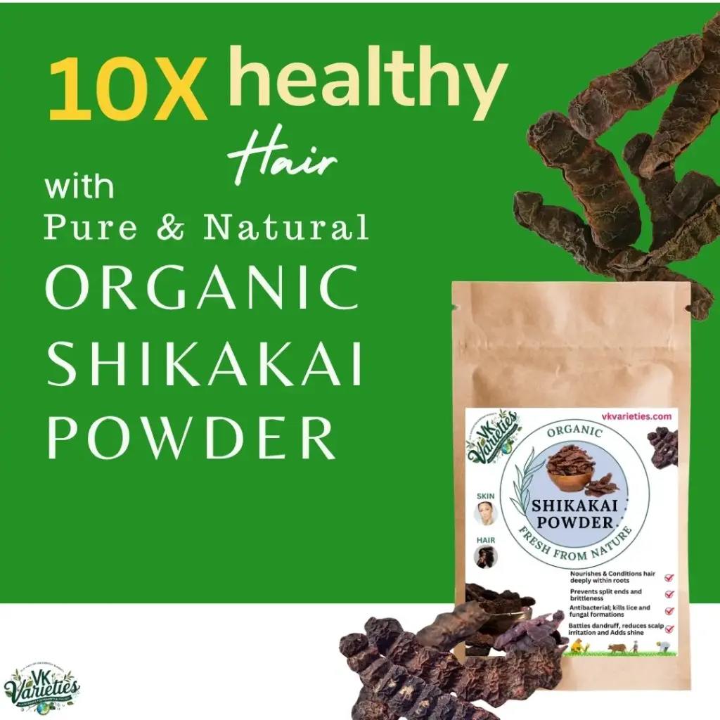  Pure Shikakai Powder – Natural Ayurvedic Hair Cleanser for Growth, Shine & Scalp Health | Chemical-Free Herbal Hair Wash Powder